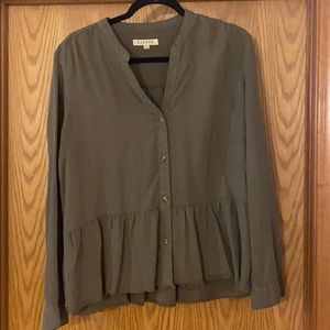 Olive Green Peplum Top